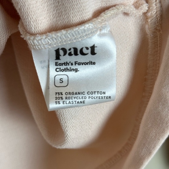 Pact Womens Organic Cotton 3/4 Sleeve Hooded Pullover Sweatshirt Small Pink - Picture 5 of 5